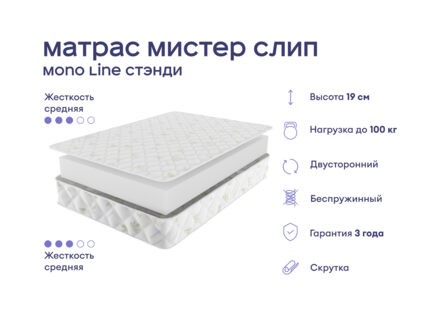 Кровать Димакс Амадора с п/м + матрас Мистер Слип Mono Line Стэнди 1472