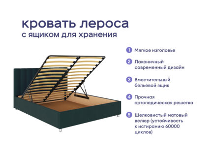 Кровать Димакс Лероса с п/м + матрас Базилик Энерджи 23 медиум 1472