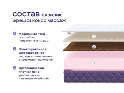Кровать Димакс Риос с п/м + матрас Базилик Фреш 21 Кокос Массаж 1472