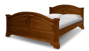 Кровать из массива сосны ВМК-Шале Леонсия с резьбой